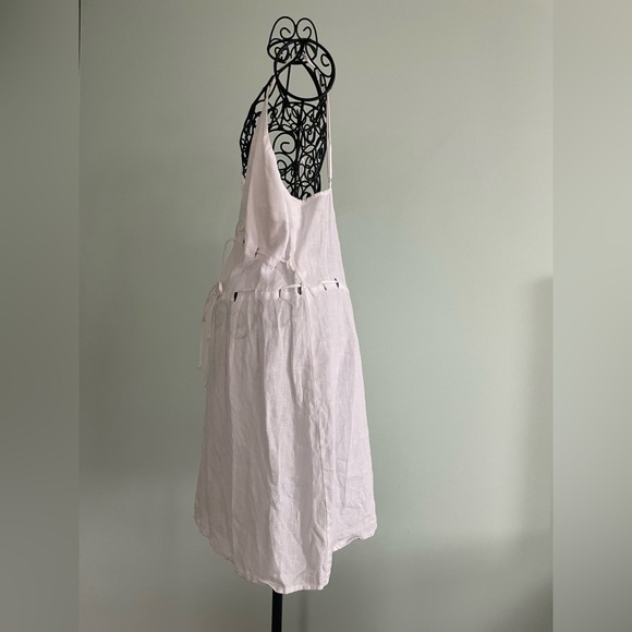 Reformation linen mini dress in white with bows - Picture 3 of 14